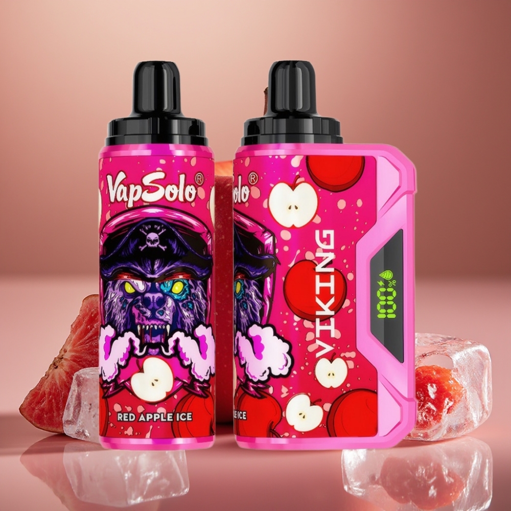 VapSolo VIKING 12000 Puff Disposable Vape Mela Rossa Ghiaccio 22ml Tipo-C Display LED