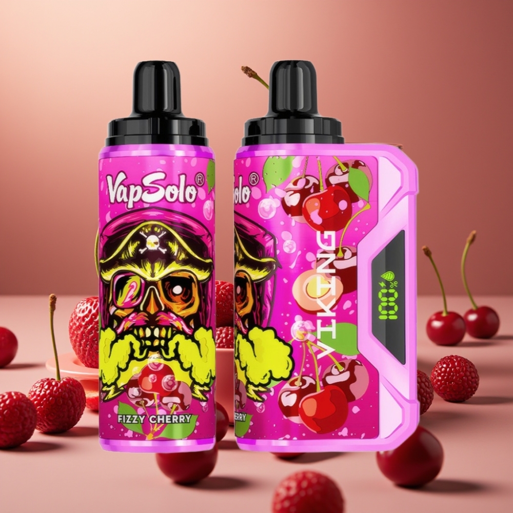 VapSolo VIKING 12000 Puff Ricarica USB-C Ciliegia Frizzante 22ml distributor Italy