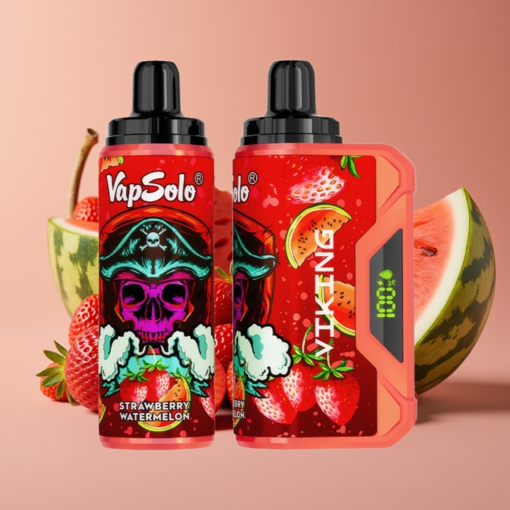 VapSolo VIKING 12000 Puff Sigaretta Elettronica Monouso Fragola Anguria Tipo-C 22ml