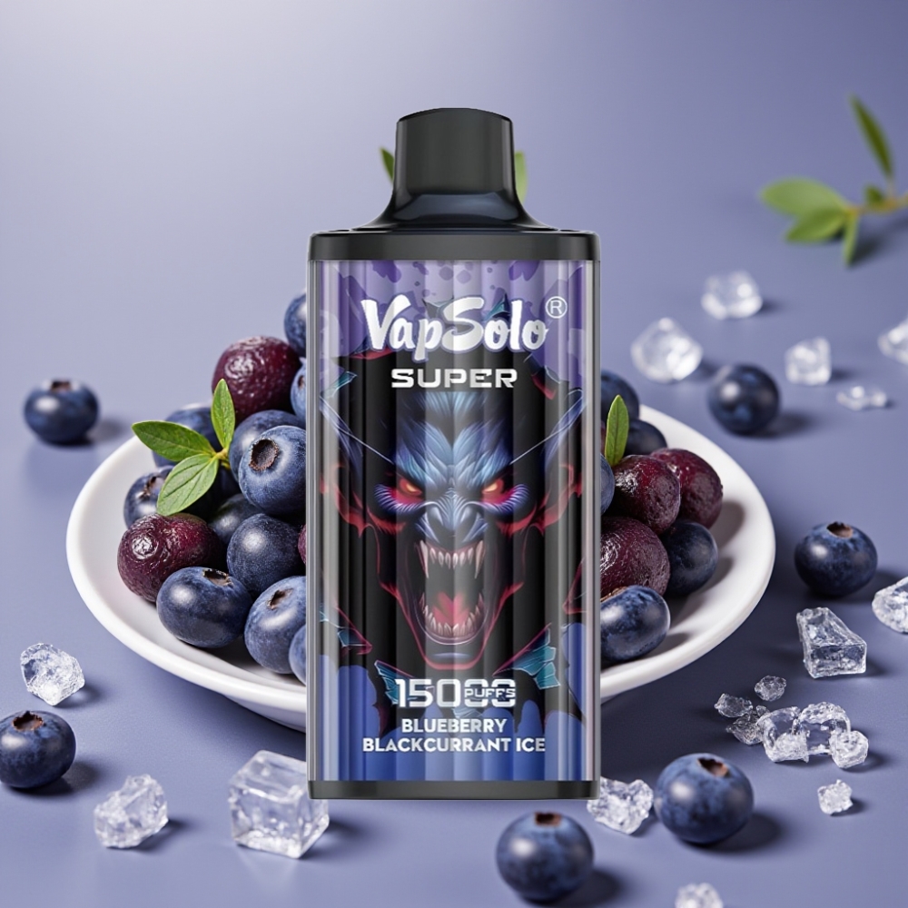 Vapsolo Super 15000 Puff Disposable Blueberry Ribes Nero Ghiaccio 40ml 850mAh Type-C