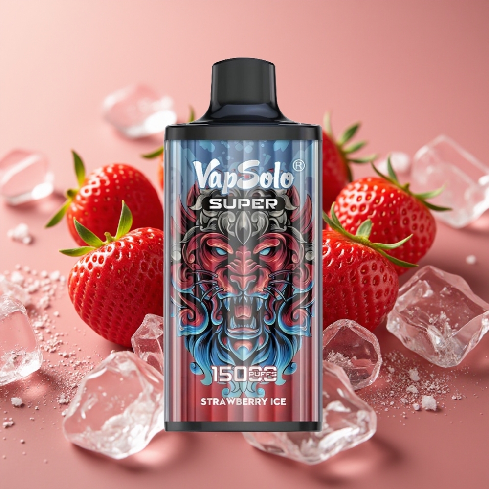 Vapsolo Super 15000 Puff Fragola Ghiaccio 40ml 850mAh Type-C distributor Italy