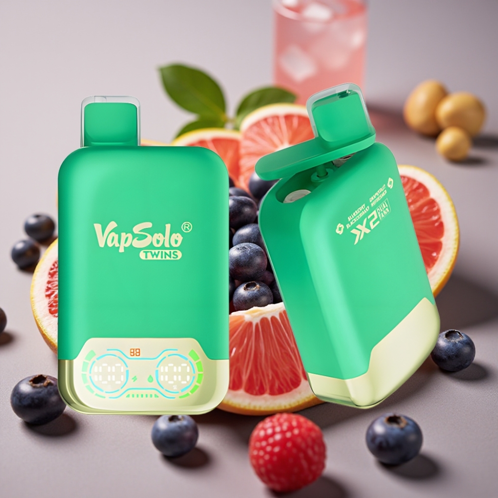 Vapsolo Twins 20000 Puff Mirtillo Nero Pompelmo Ricarica Tipo-C 40ml