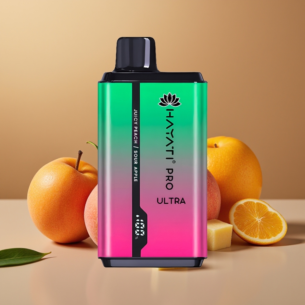 Hayati Pro Ultra 15000 Puff Mela Acida Pesca Succosa 850mAh 24ml 2% 49 Gusti
