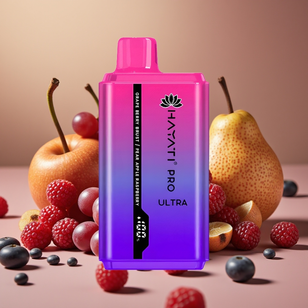 Hayati Pro Ultra 15000 Puff Ricarica Doppia 24ml Uva Mela Lampone Pera