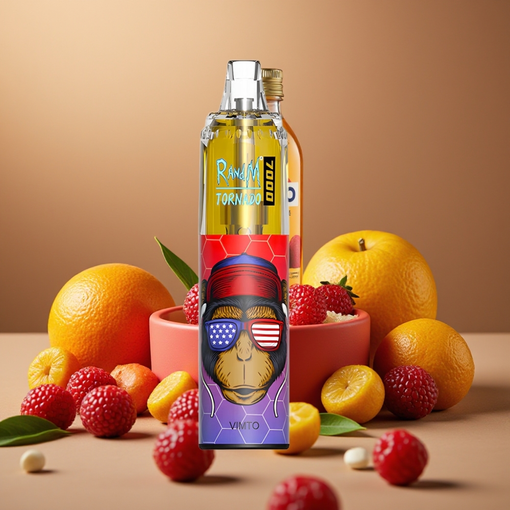 Fumot Tornado 7000 Puff Vape Ricaricabile con Mesh Coil e Luci RGB - Vimto